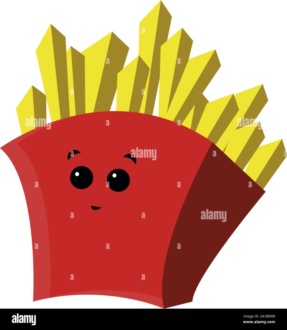 French fries, illustration, vector on white background. Stock Vector