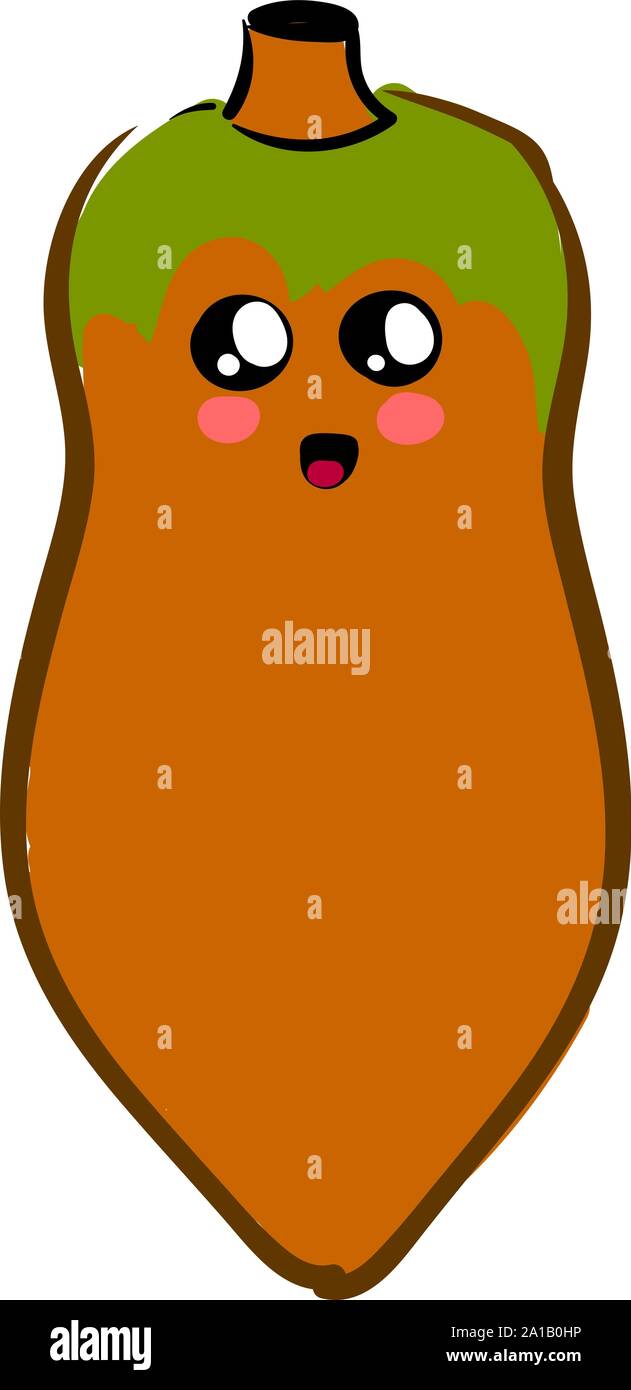 Cute papaya, illustration, vector on white background. Stock Vector