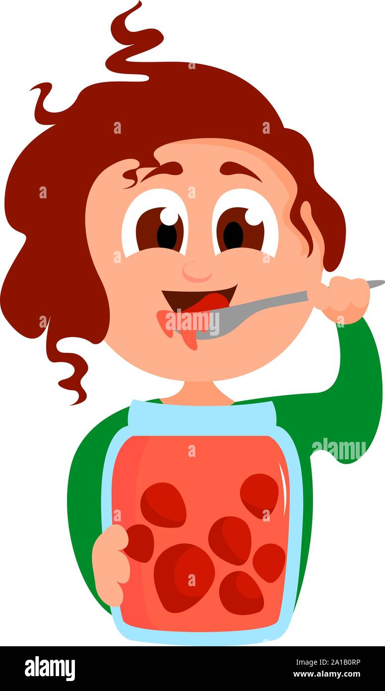 Girl With Jam Illustration Vector On White Background Stock Vector Image Art Alamy