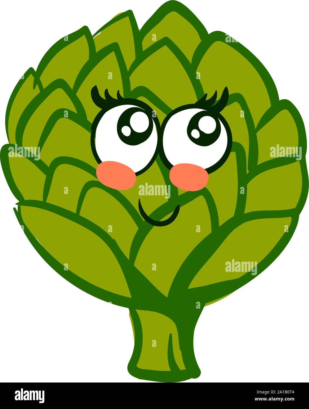 Cute artichoke, illustration, vector on white background. Stock Vector