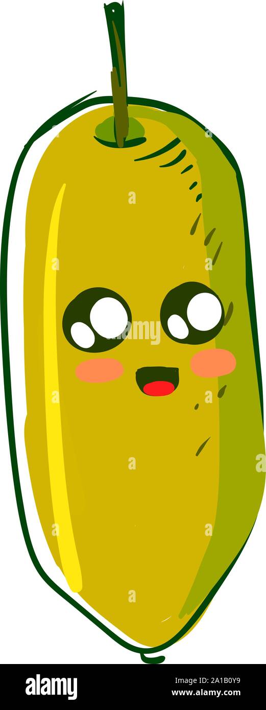 Cute curuba, illustration, vector on white background. Stock Vector