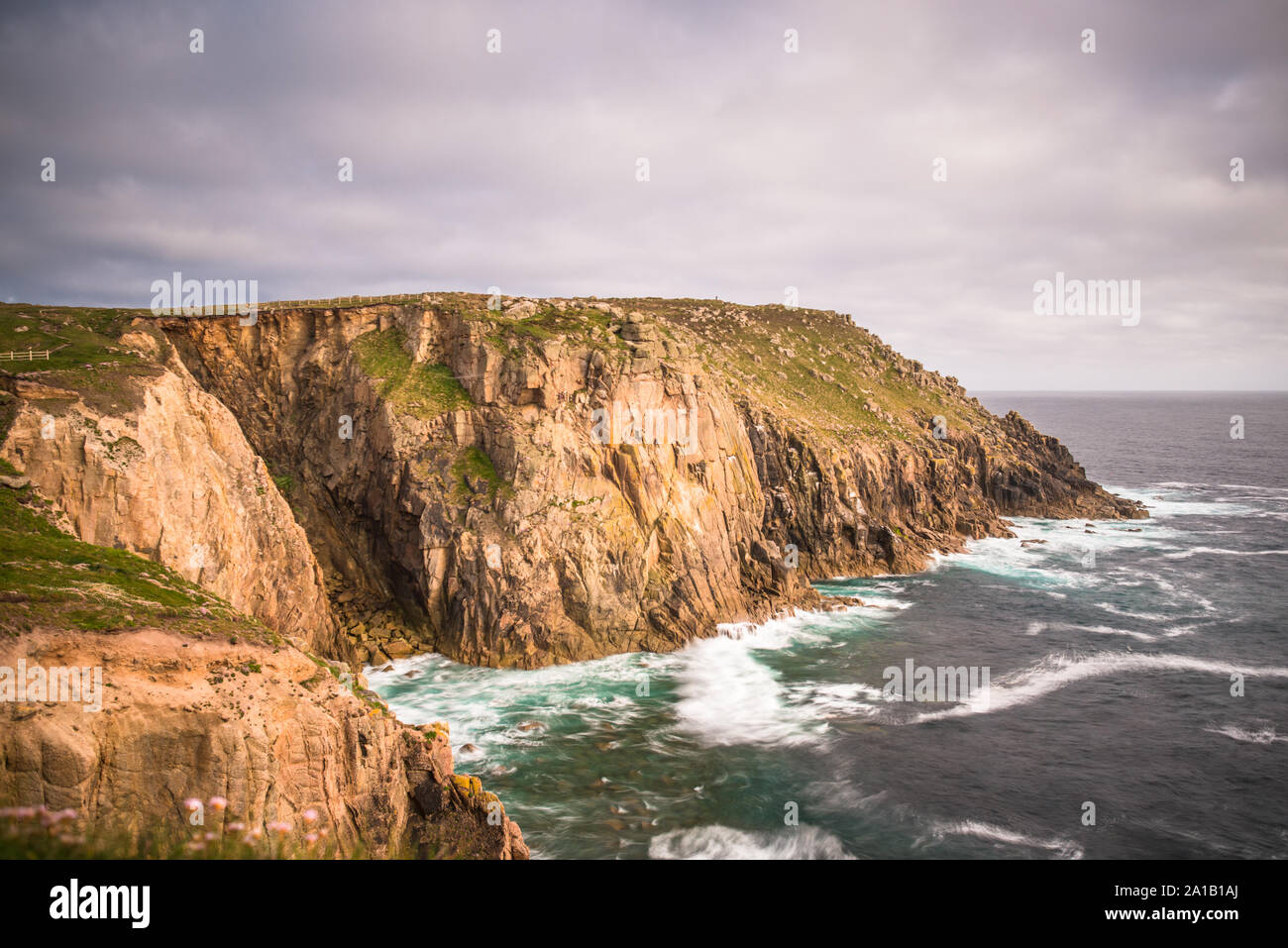 Zawn Trevilley and Carn Boel at Lands End on the tip of Cornwall, England, UK. Stock Photo