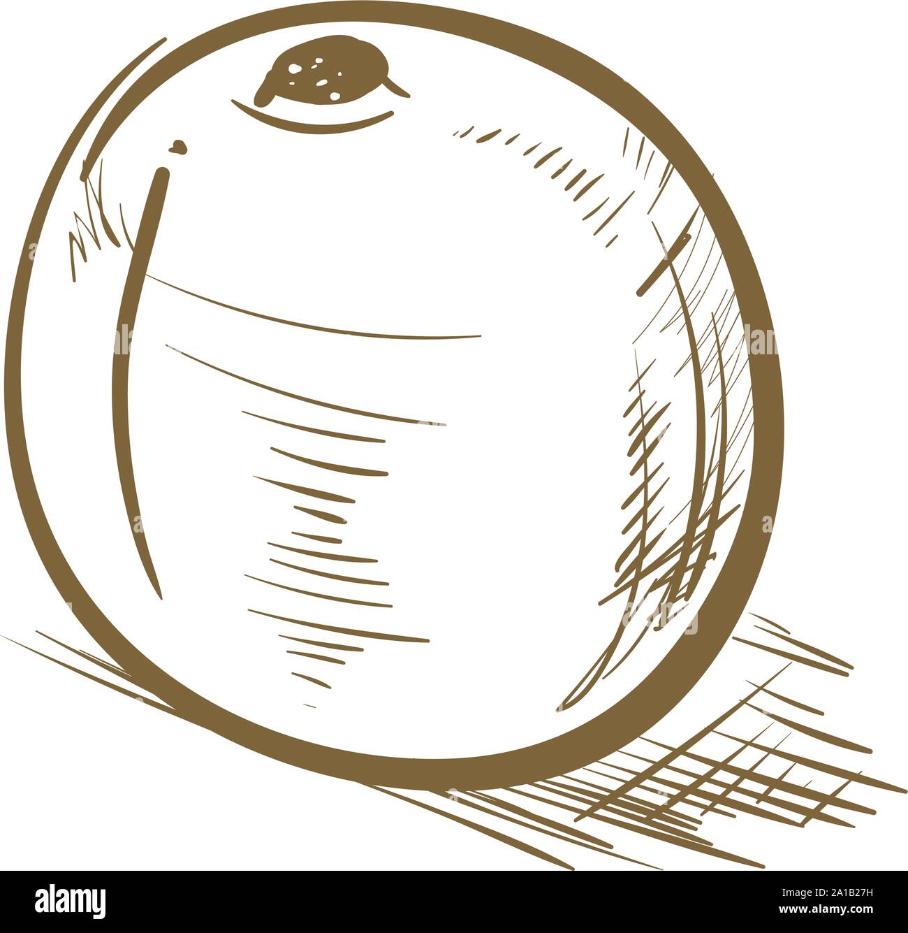 Orange drawing, illustration, vector on white background Stock Vector