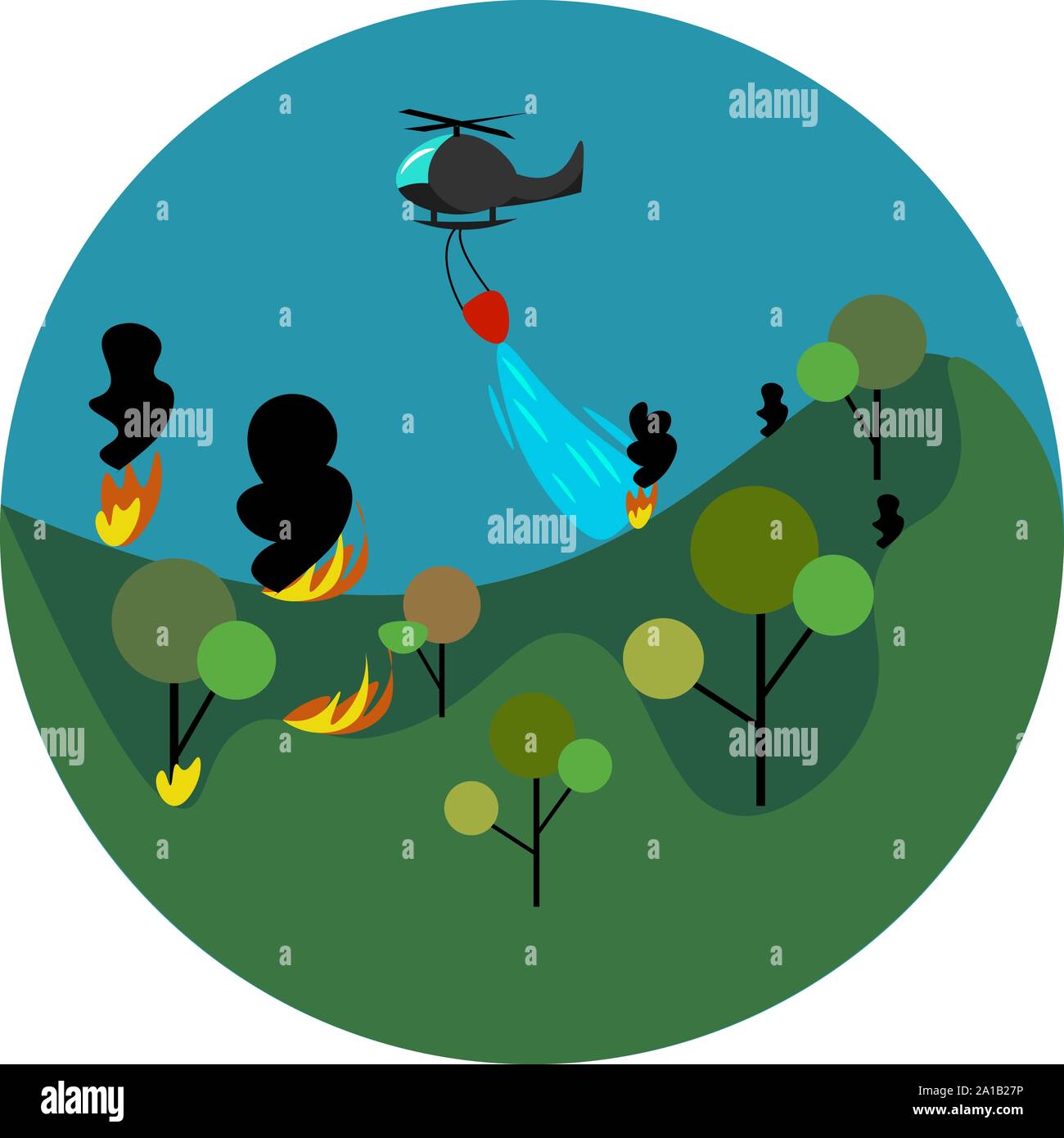 Fire fighting, illustration, vector on white background Stock Vector Image & Art Alamy