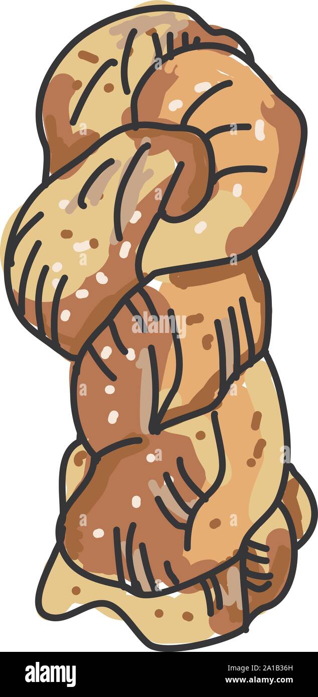 Cinnamon twist, illustration, vector on white background. Stock Vector