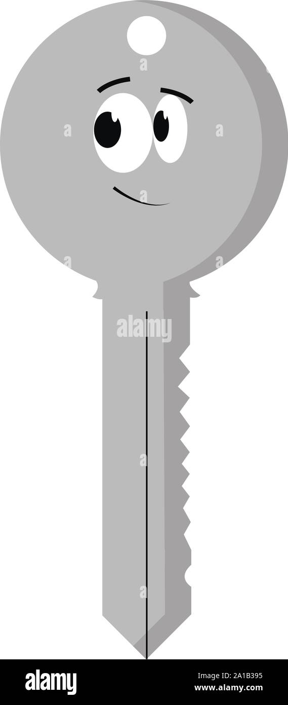 Silver key, illustration, vector on white background Stock Vector Image ...