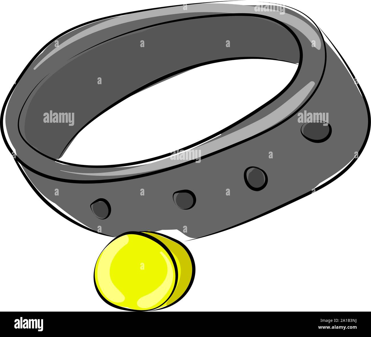 Dog collar, illustration, vector on white background. Stock Vector