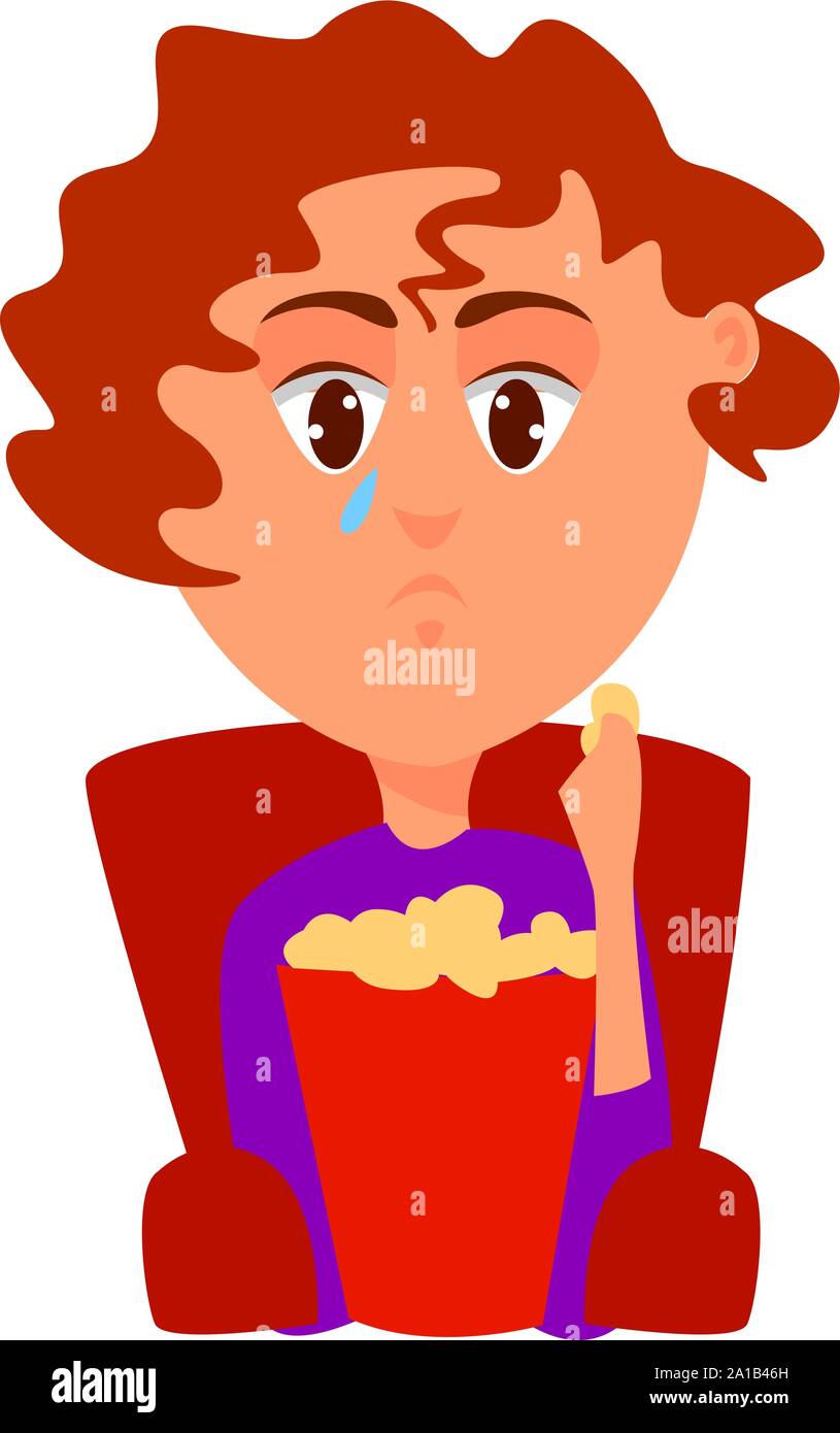 Melodrama, illustration, vector on white background. Stock Vector