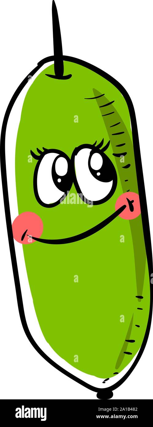 Cute curuba, illustration, vector on white background. Stock Vector