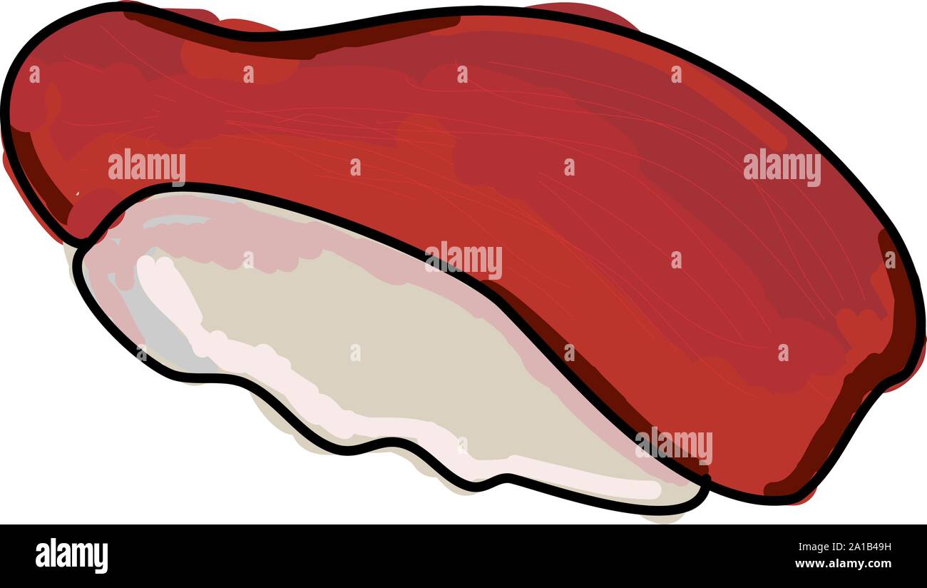 Tuna fish, illustration, vector on white background. Stock Vector