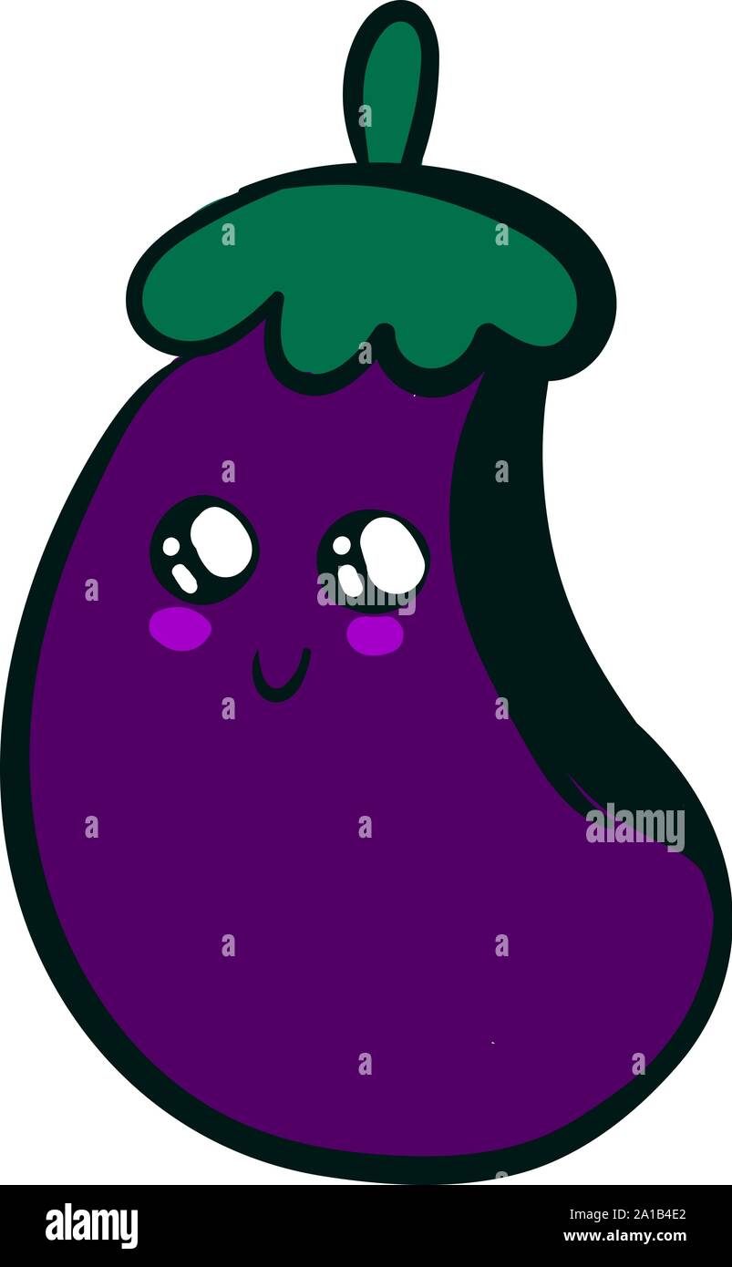 Cute eggplant, illustration, vector on white background Stock Vector Image & Art Alamy