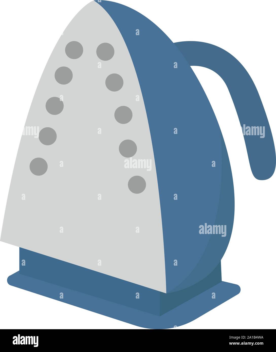 Blue iron, illustration, vector on white background. Stock Vector