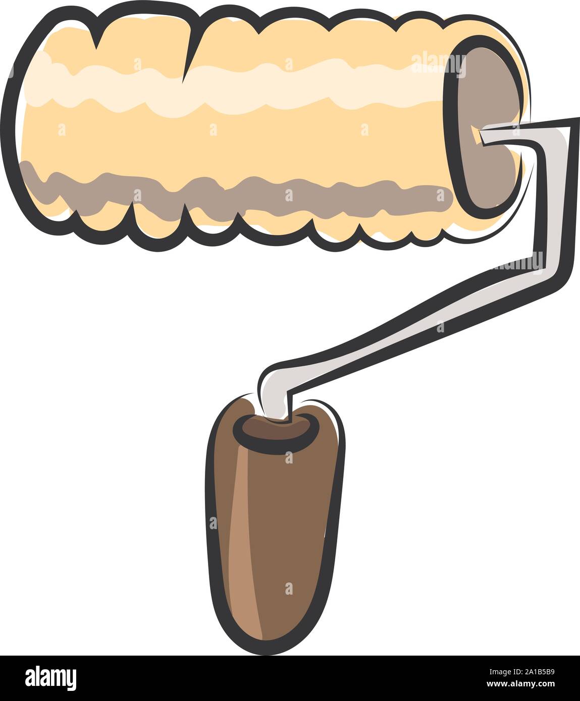 Paint roller, illustration, vector on white background. Stock Vector