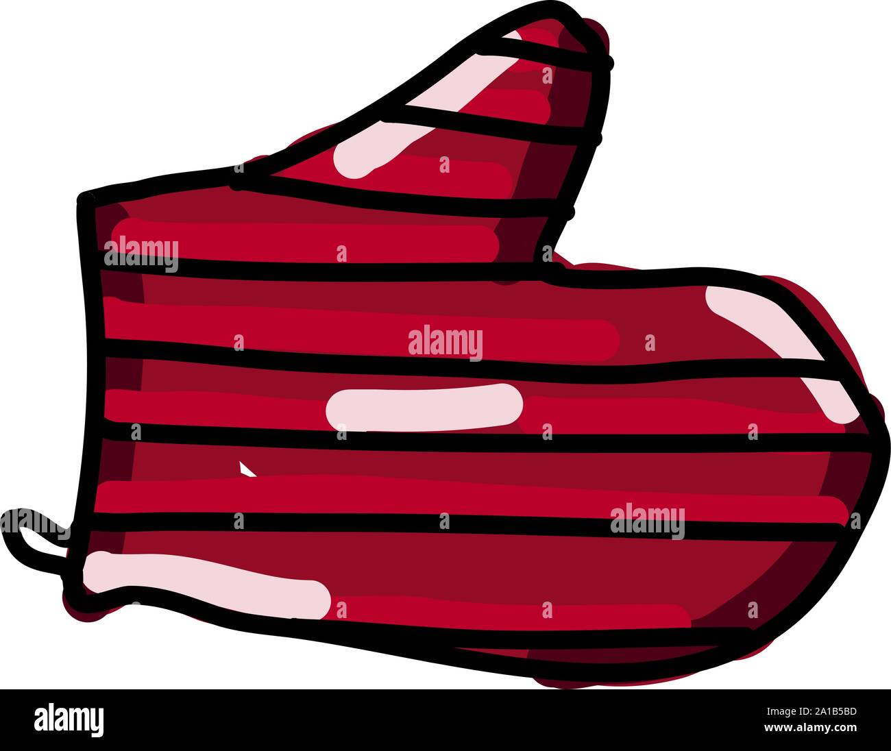 Oven glove, illustration, vector on white background. Stock Vector