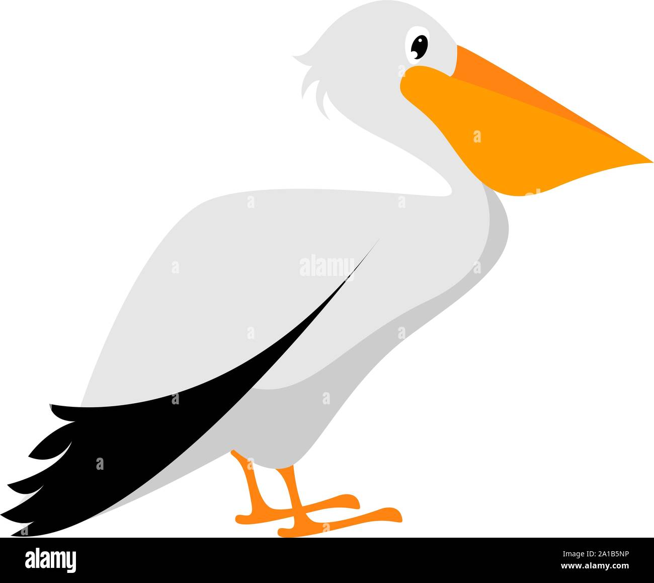 Pelican, illustration, vector on white background. Stock Vector