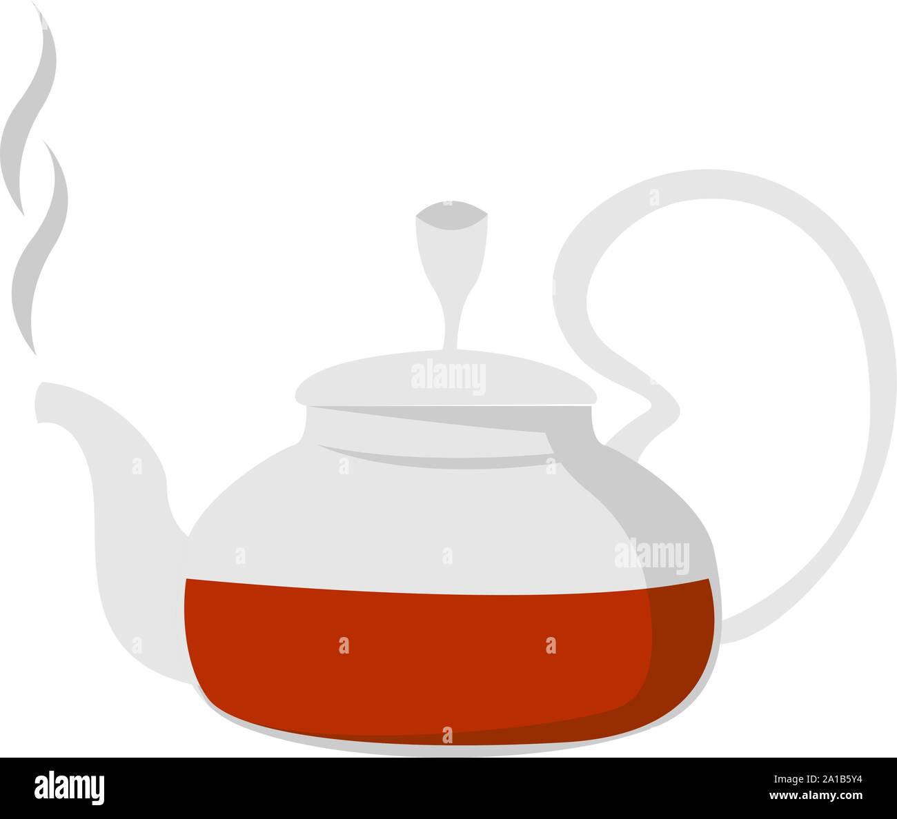 Glass teapot, illustration, vector on white background. Stock Vector