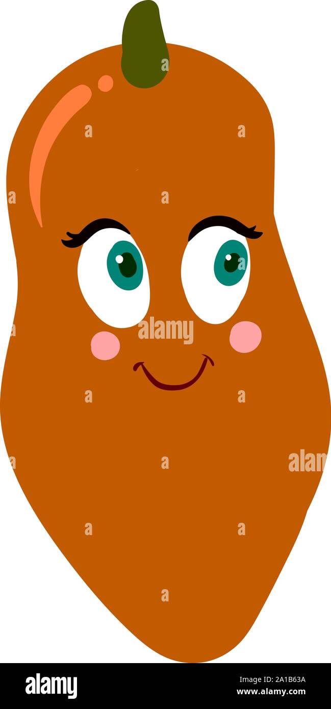 Happy papaya, illustration, vector on white background. Stock Vector