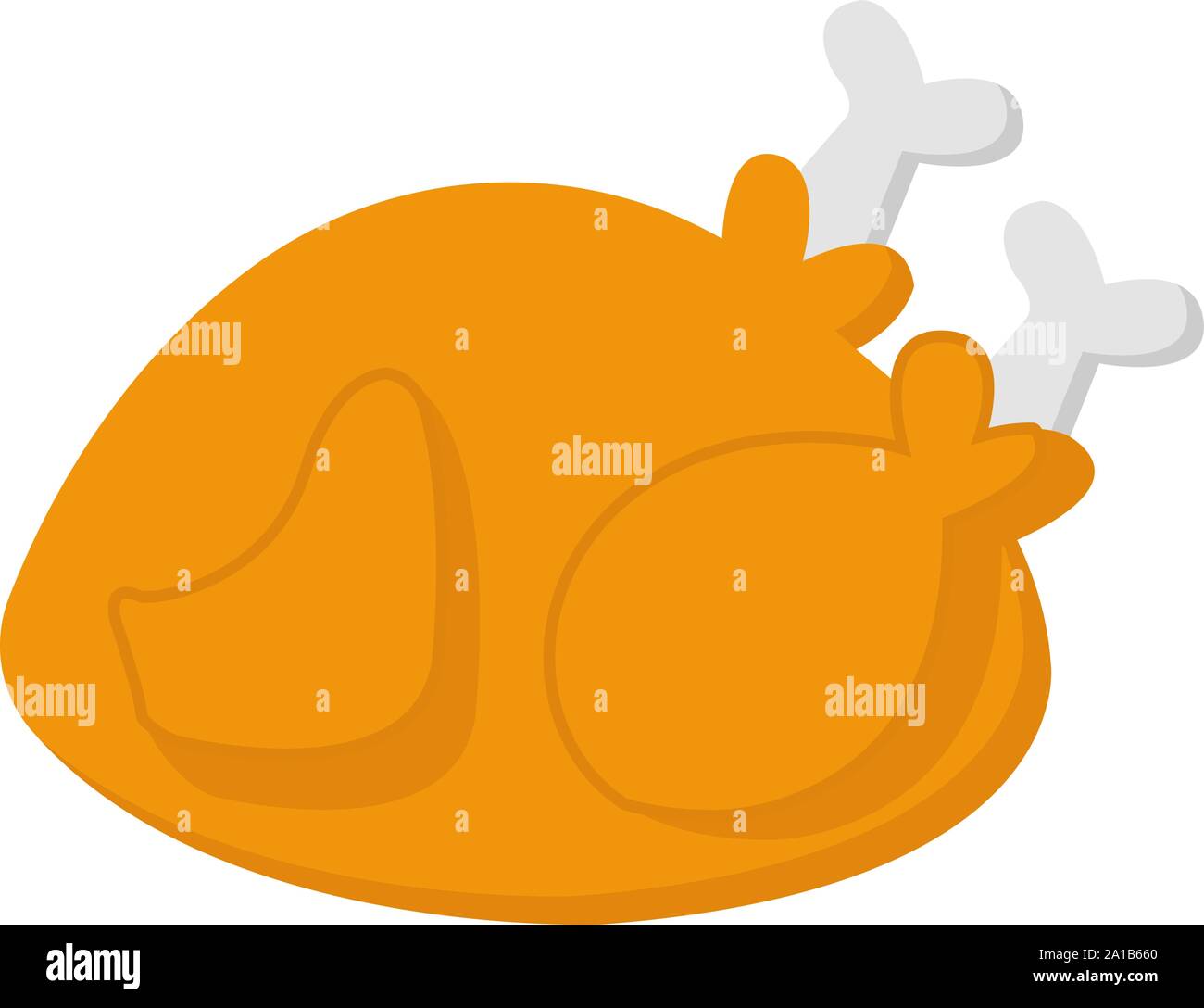 Roast turkey, illustration, vector on white background Stock Vector