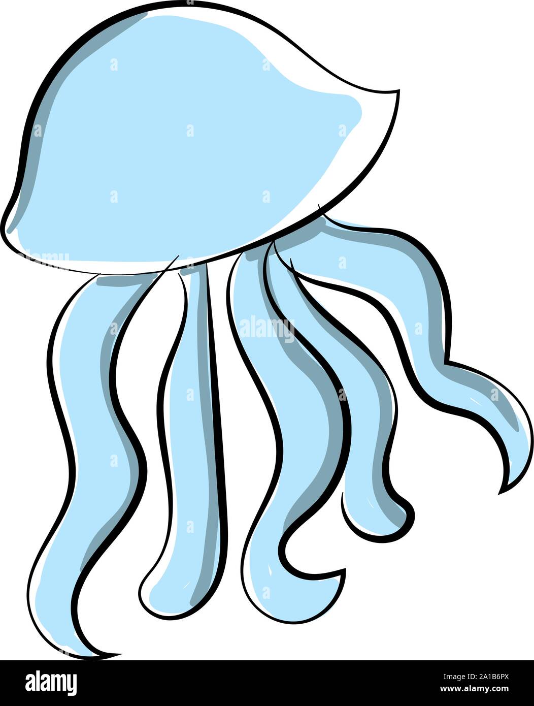Blue Jellyfish Illustration Vector On White Background Stock Vector Image Art Alamy