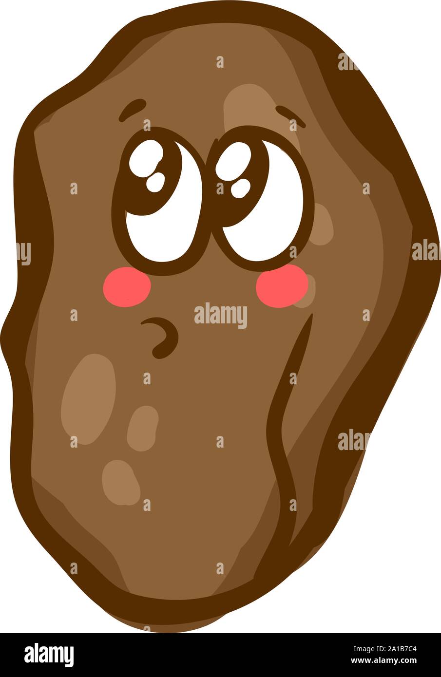 Scared potato, illustration, vector on white background. Stock Vector
