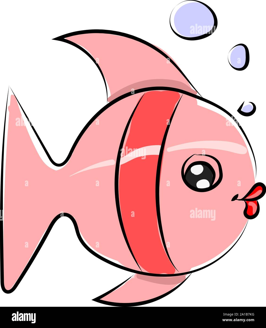 Pink fish, illustration, vector on white background Stock Vector