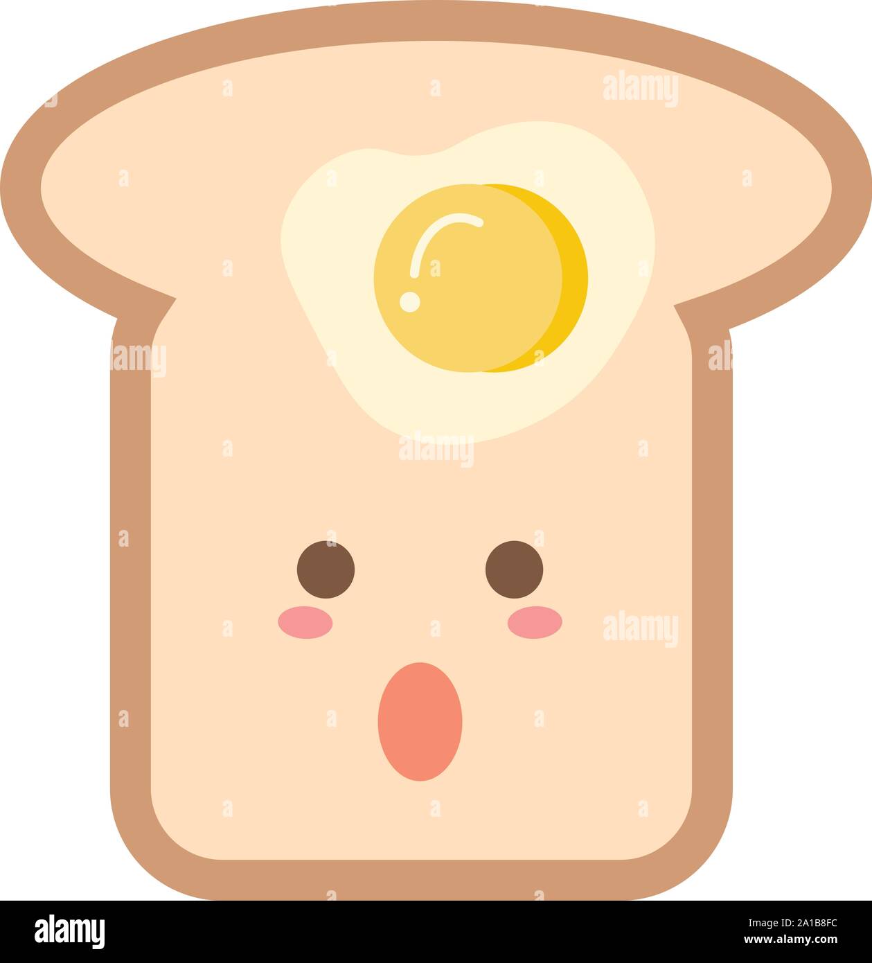 Egg toast, illustration, vector on white background. Stock Vector