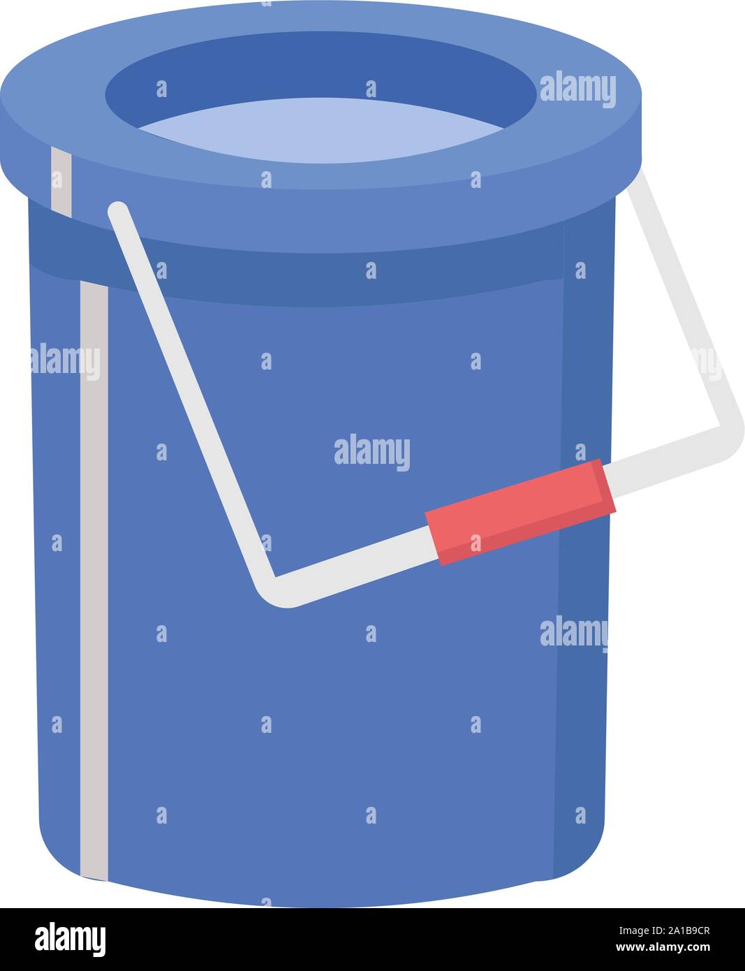 Blue bucket, illustration, vector on white background Stock Vector