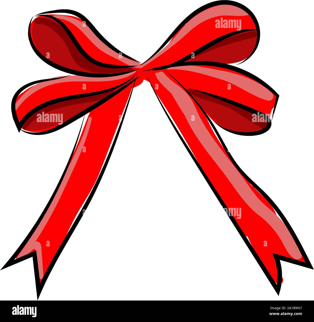 Red bow, illustration, vector on white background Stock Vector Image ...