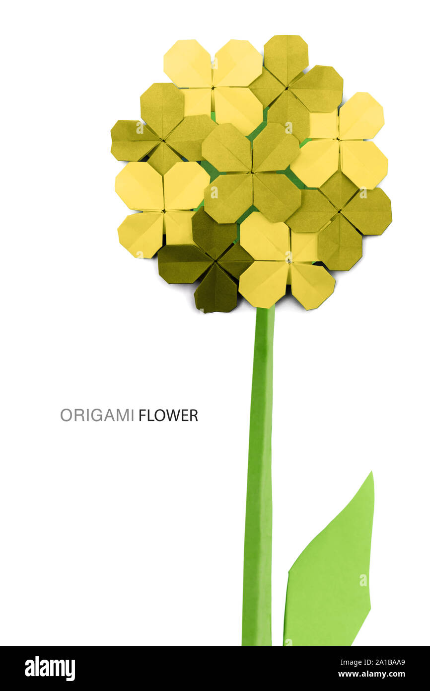 Origami yellow flower Stock Photo Alamy