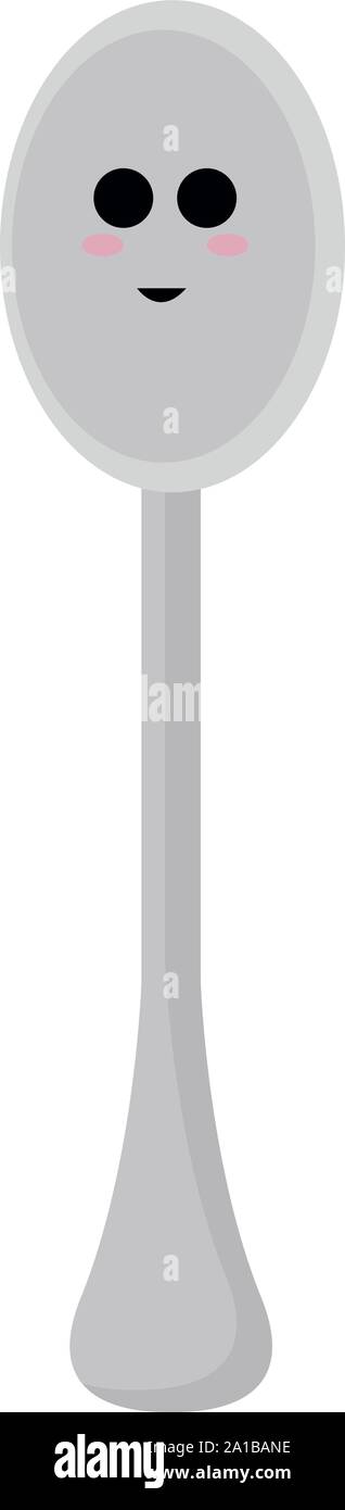 Cute spoon, illustration, vector on white background. Stock Vector