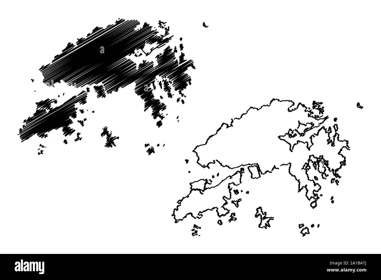 Map of hong kong new territories hi-res stock photography and images