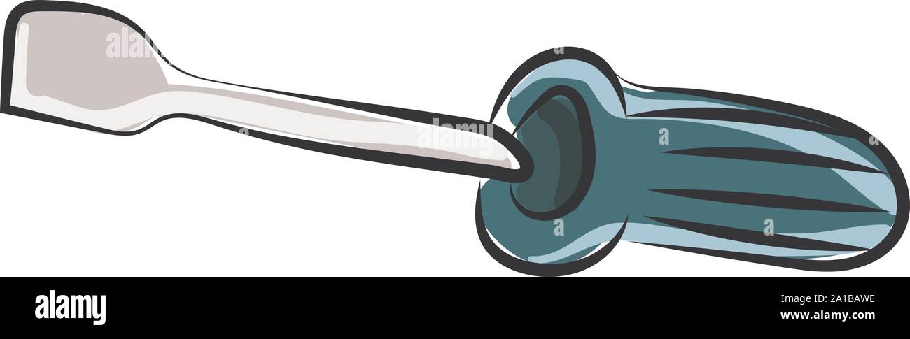 Screwdriver, illustration, vector on white background. Stock Vector