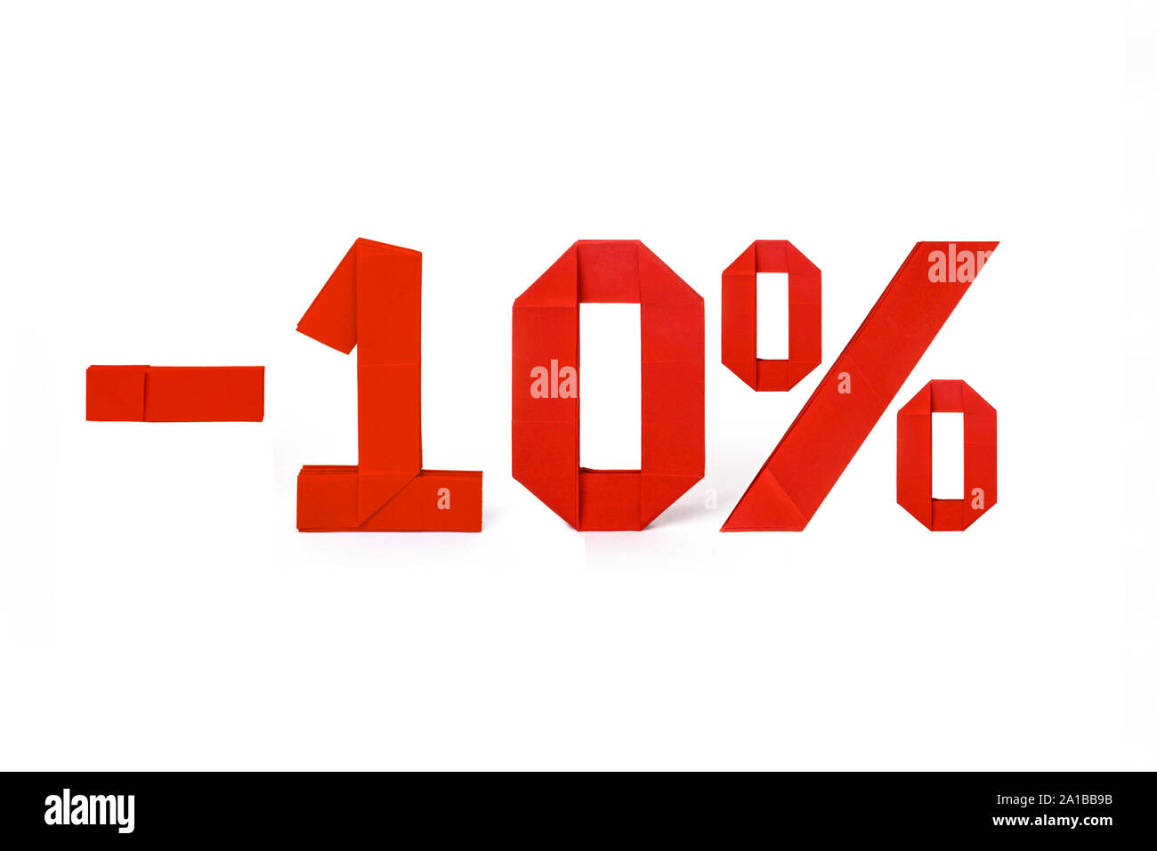Origami text of discount sale 10 percent Stock Photo - Alamy