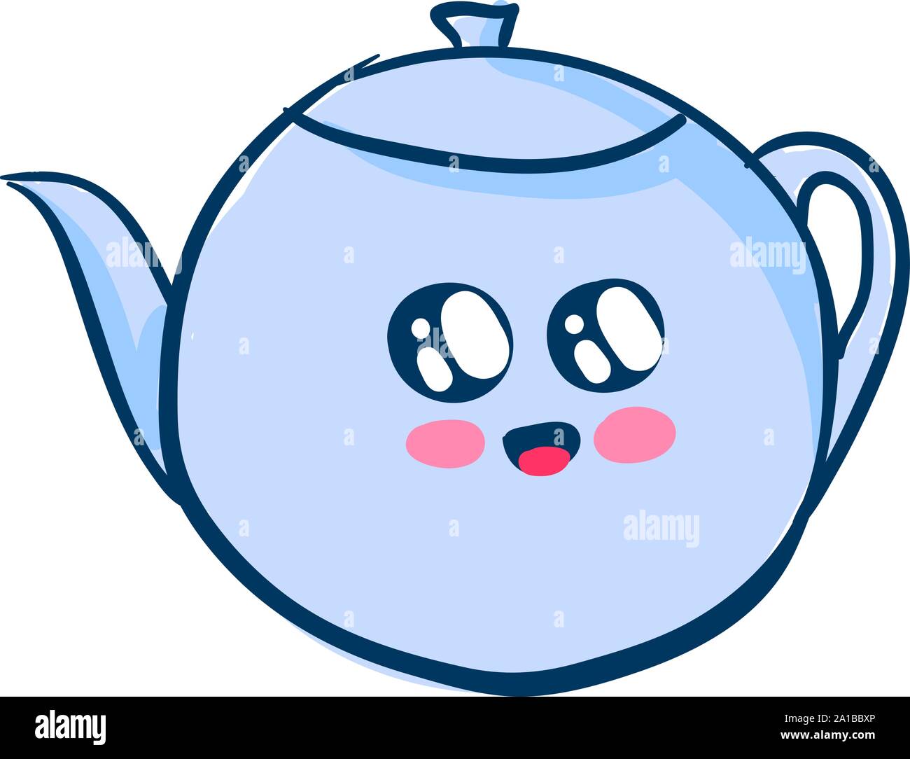 Cute teapot, illustration, vector on white background. Stock Vector
