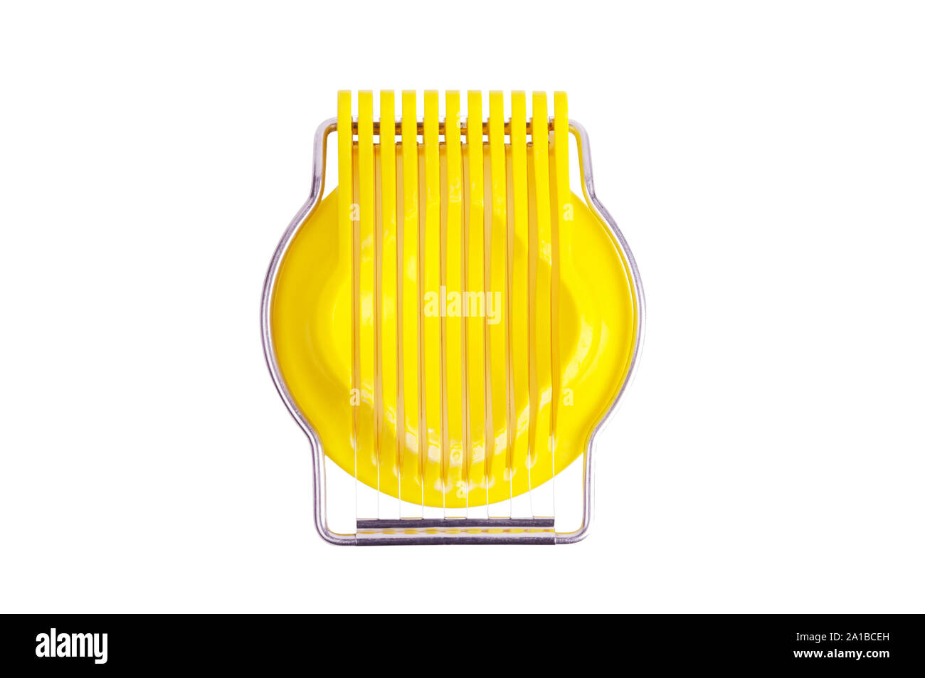Egg cutter for cutting boiled eggs. Isolated on white background. Path selection. Stock Photo