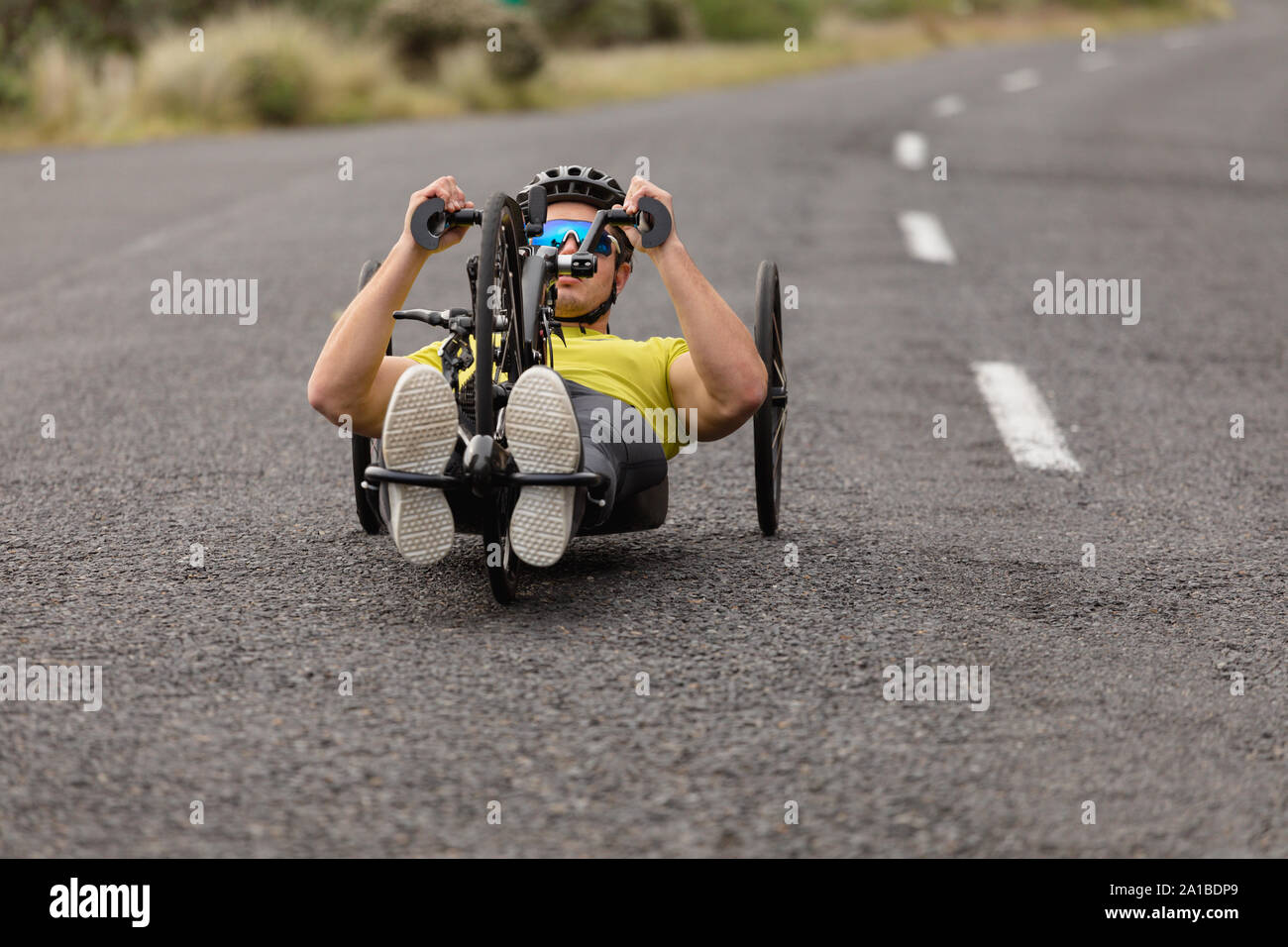 man recumbent bike