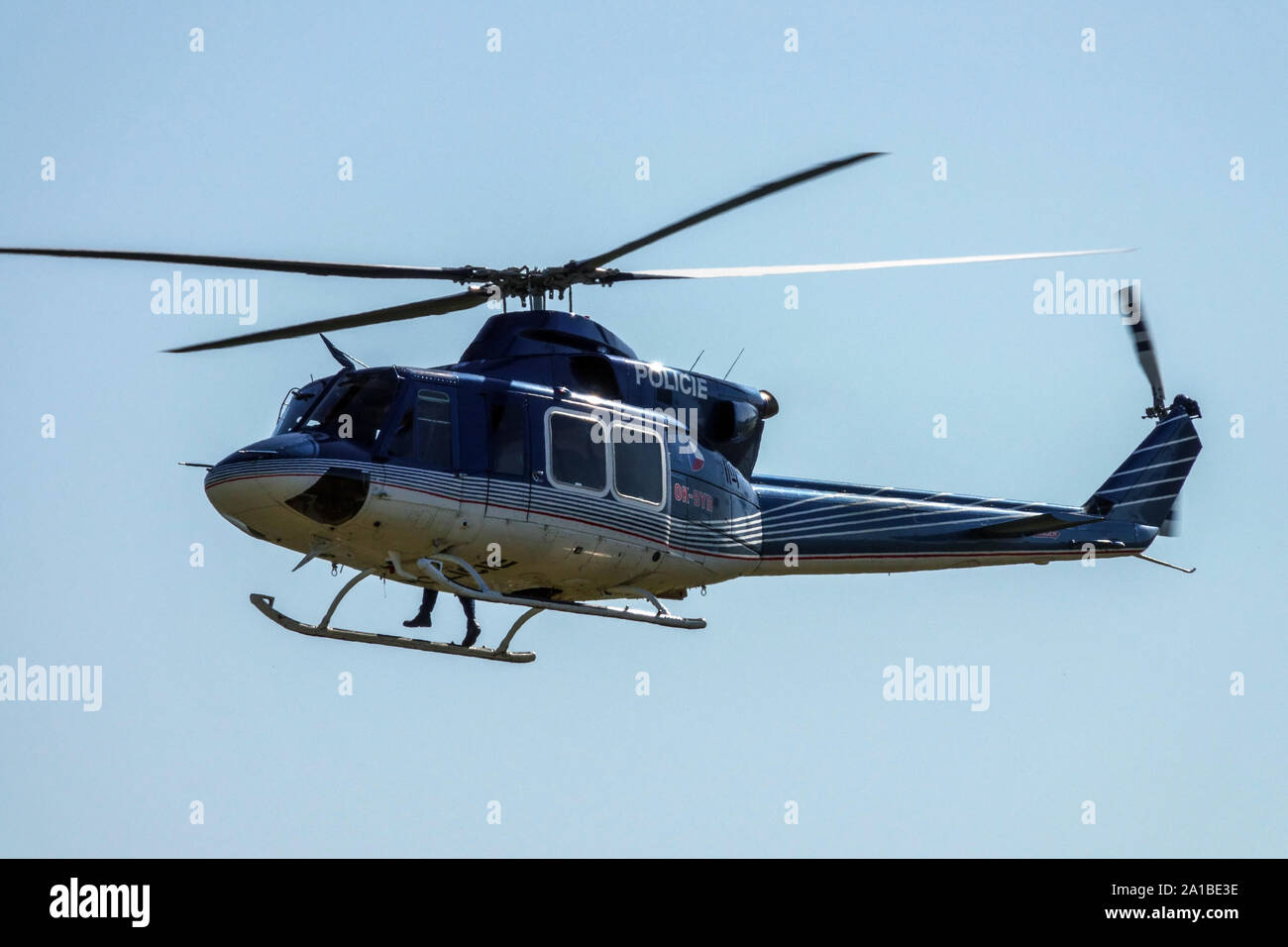 Czech police helicopter Bell 412 Stock Photo