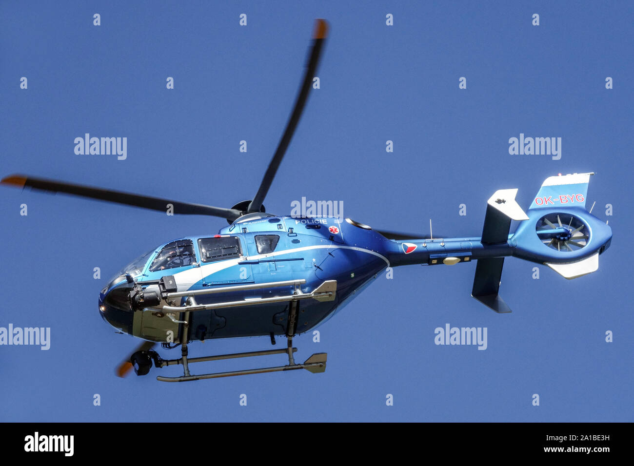 Czech police helicopter Eurocopter EC135 Stock Photo