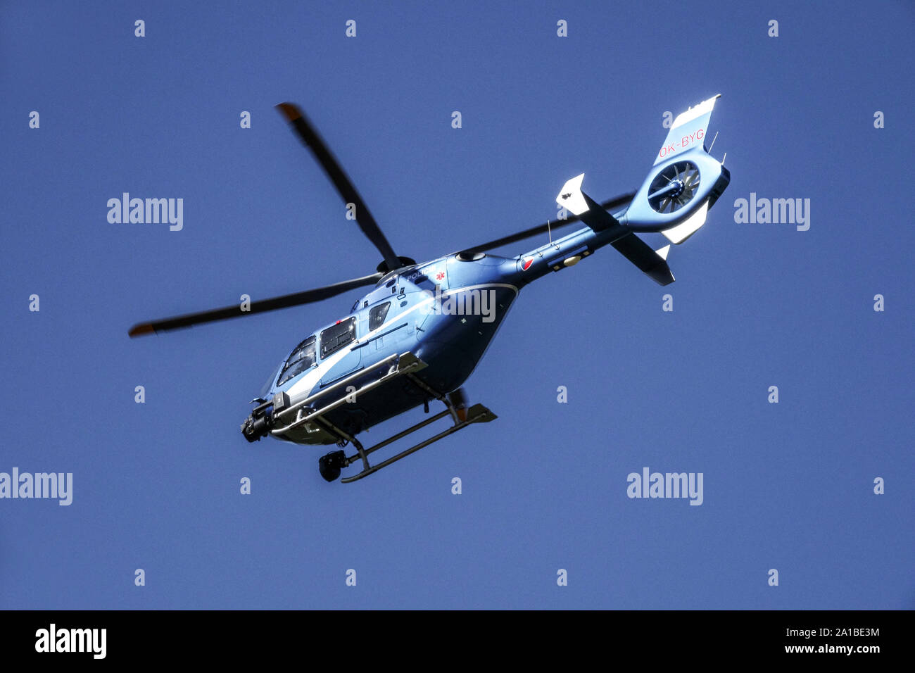 Helicopter Eurocopter EC135 Czech police Stock Photo