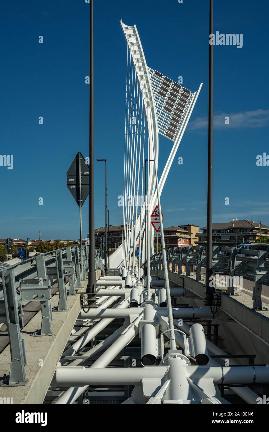 View of the modern bridge 'Ennio Flaiano' designed by Enzo Siviero Stock Photo