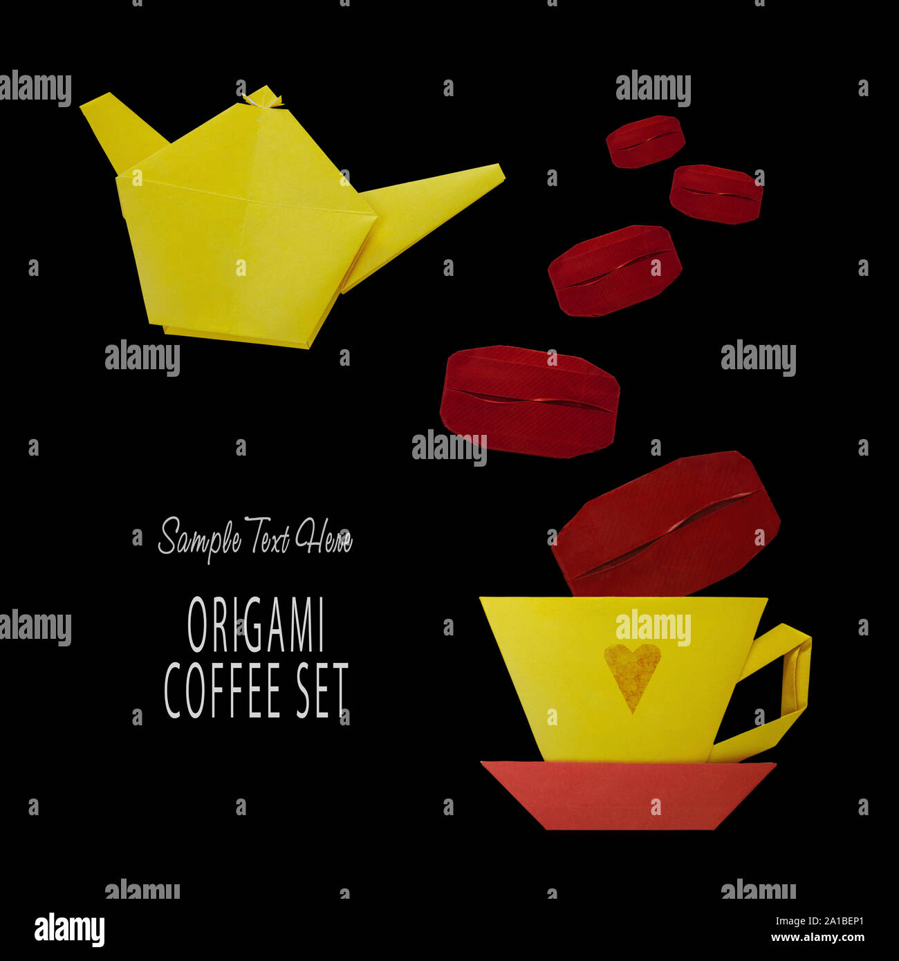 Origami of coffee set Stock Photo Alamy