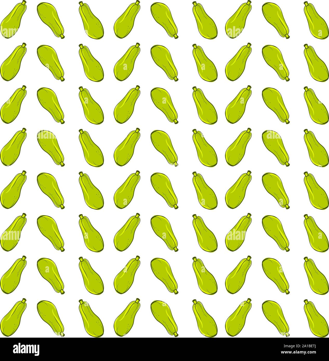Zucchini wallpaper, illustration, vector on white background. Stock Vector