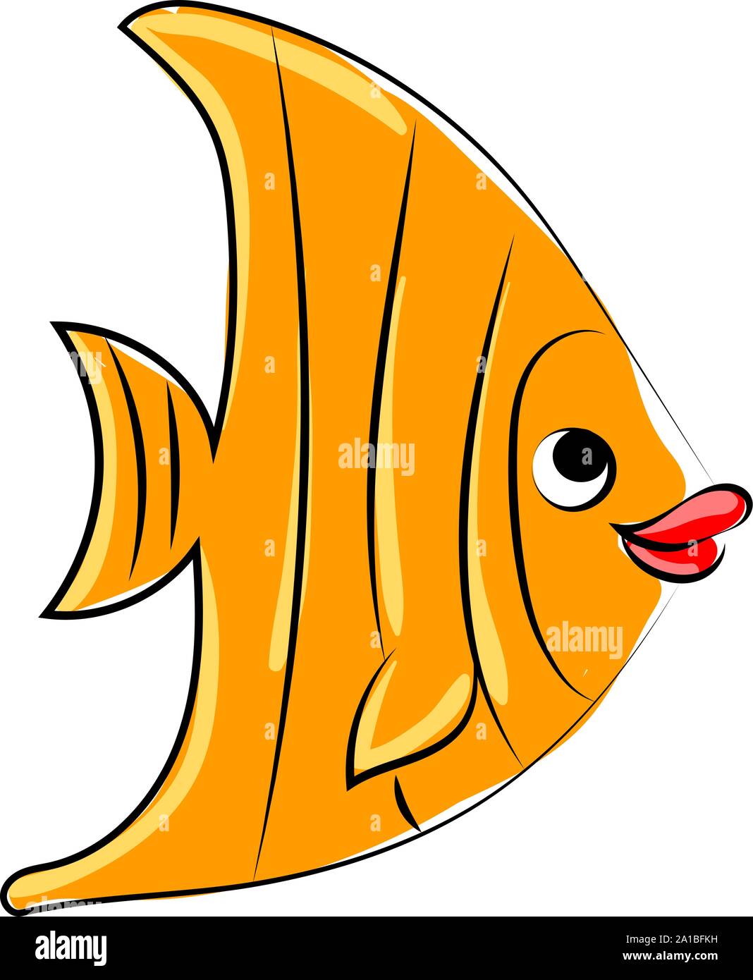 Orange fish, illustration, vector on white background. Stock Vector