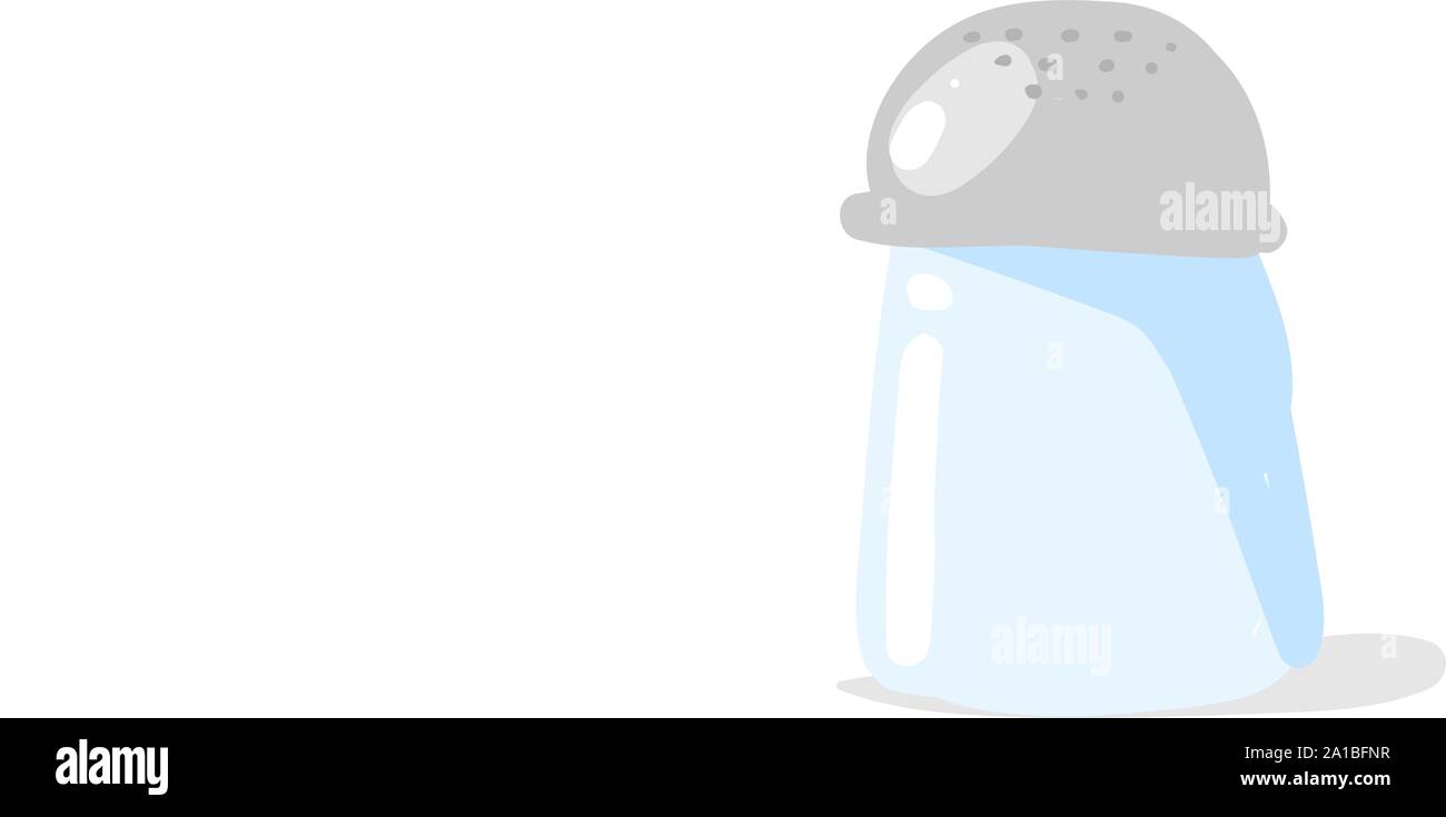 Salt shaker, illustration, vector on white background. Stock Vector