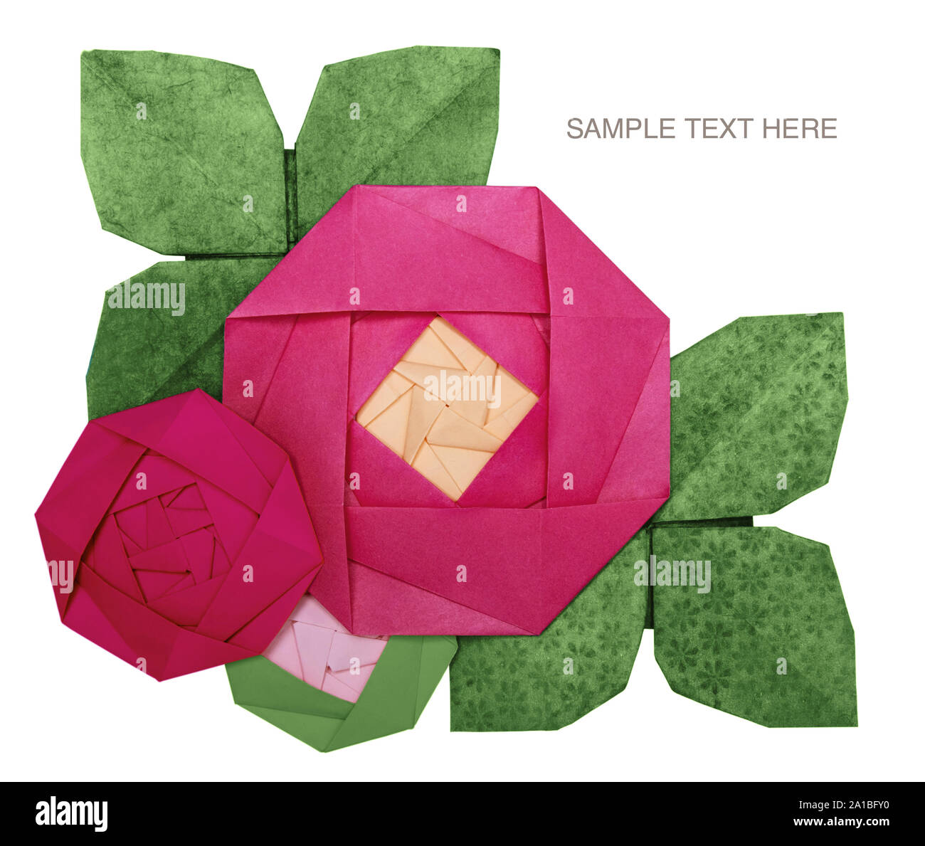 Origami paper pink rose Stock Photo - Alamy