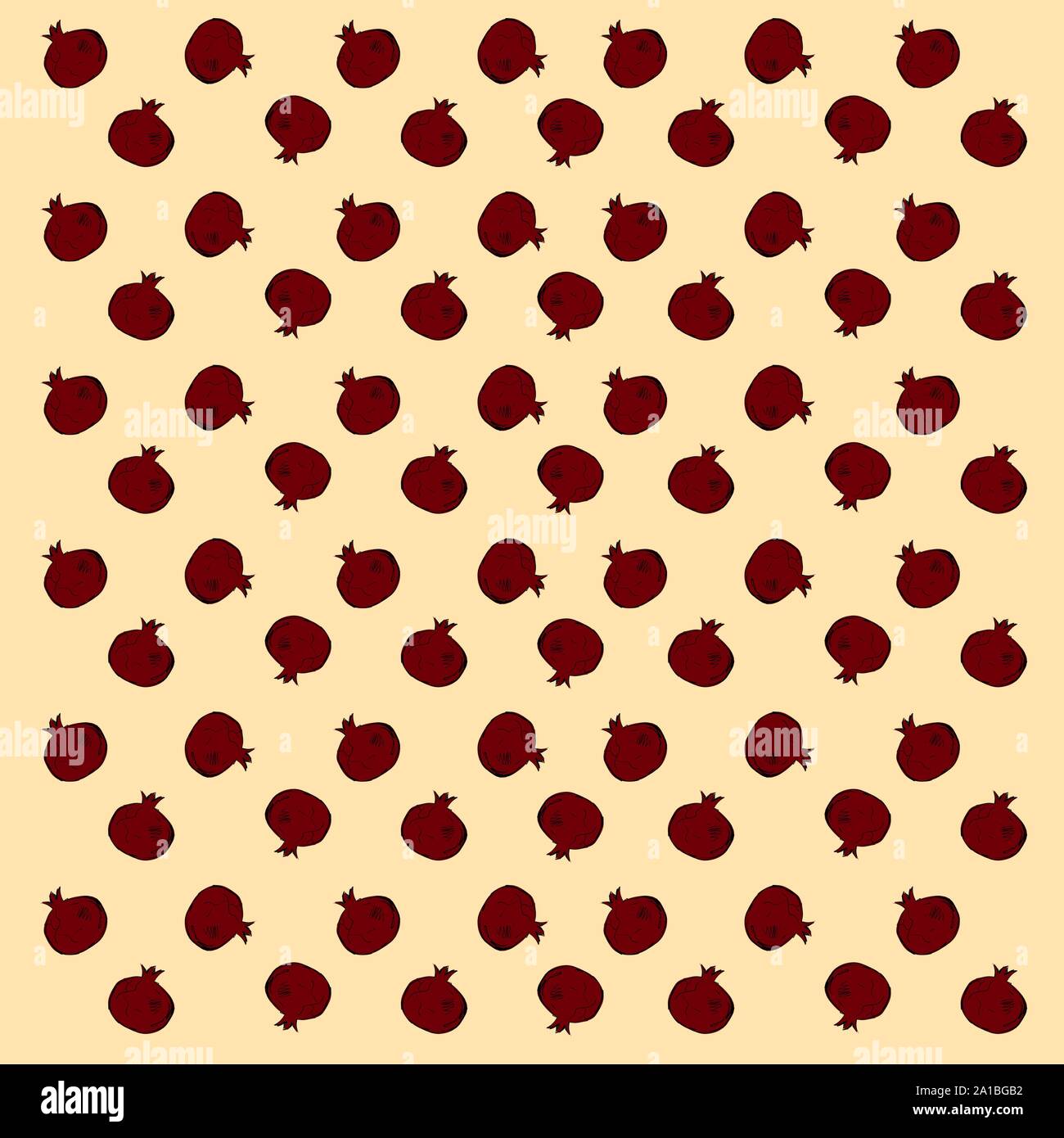 Pomegranate wallpaper, illustration, vector on white background. Stock Vector