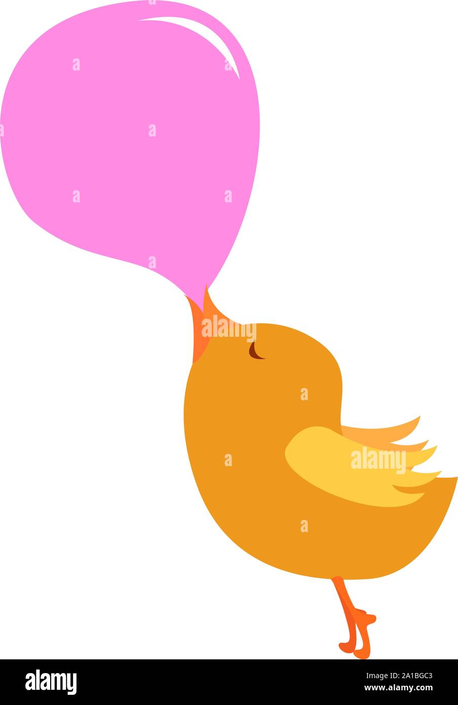 Pink bubble gum, illustration, vector on white background. Stock Vector