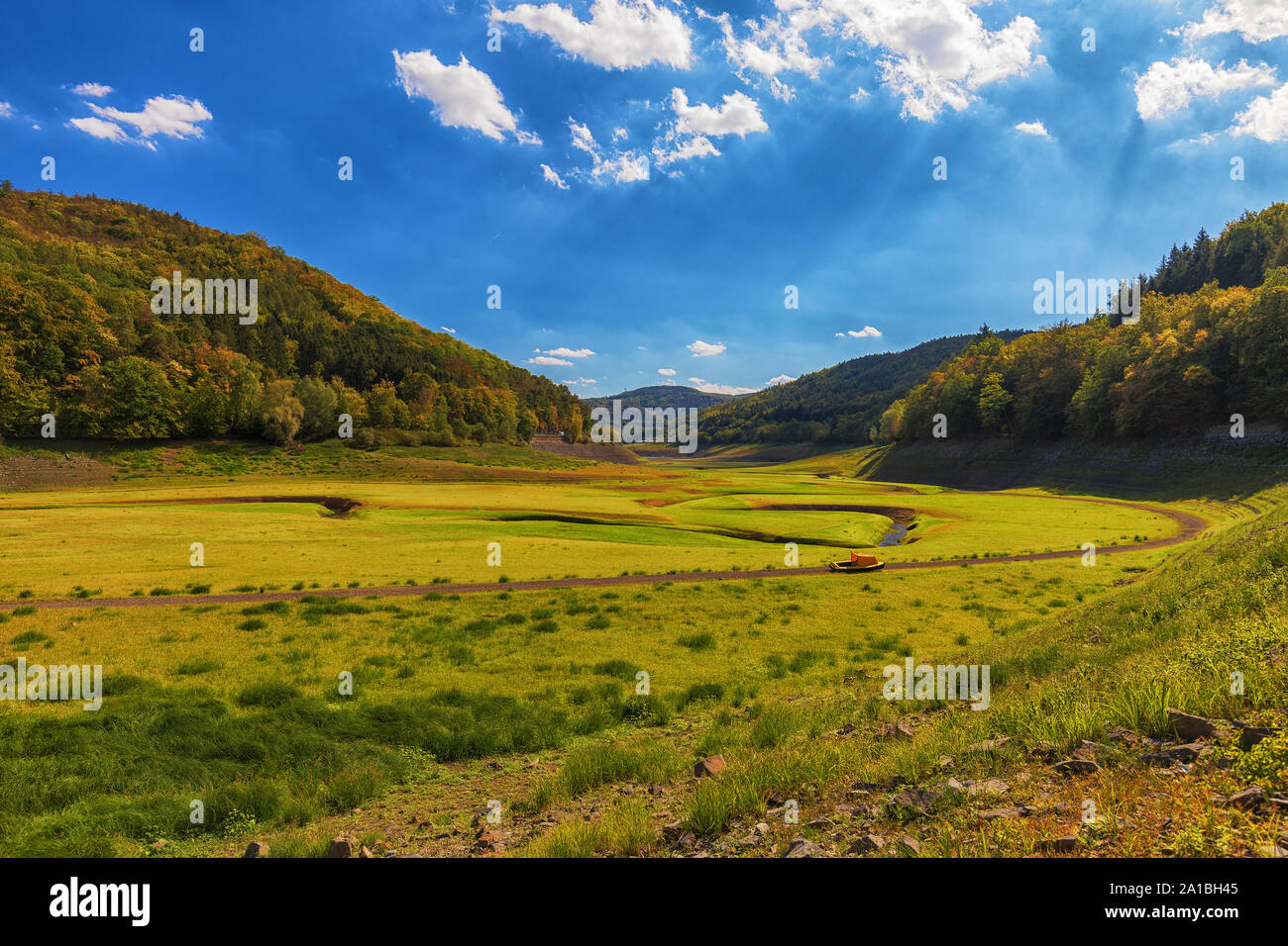 Drought on the Edersee Stock Photo
