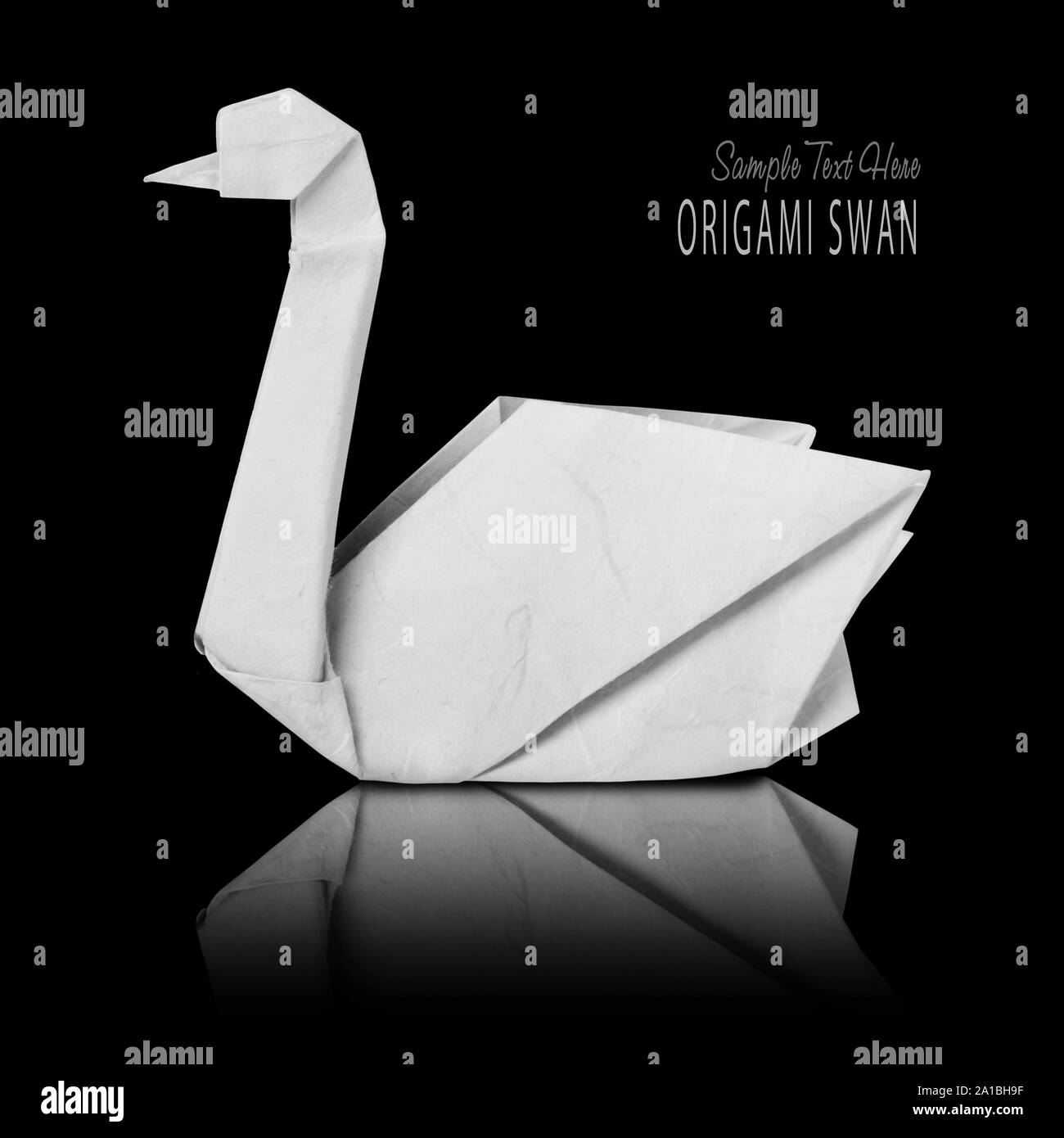 Origami paper white swan Stock Photo Alamy