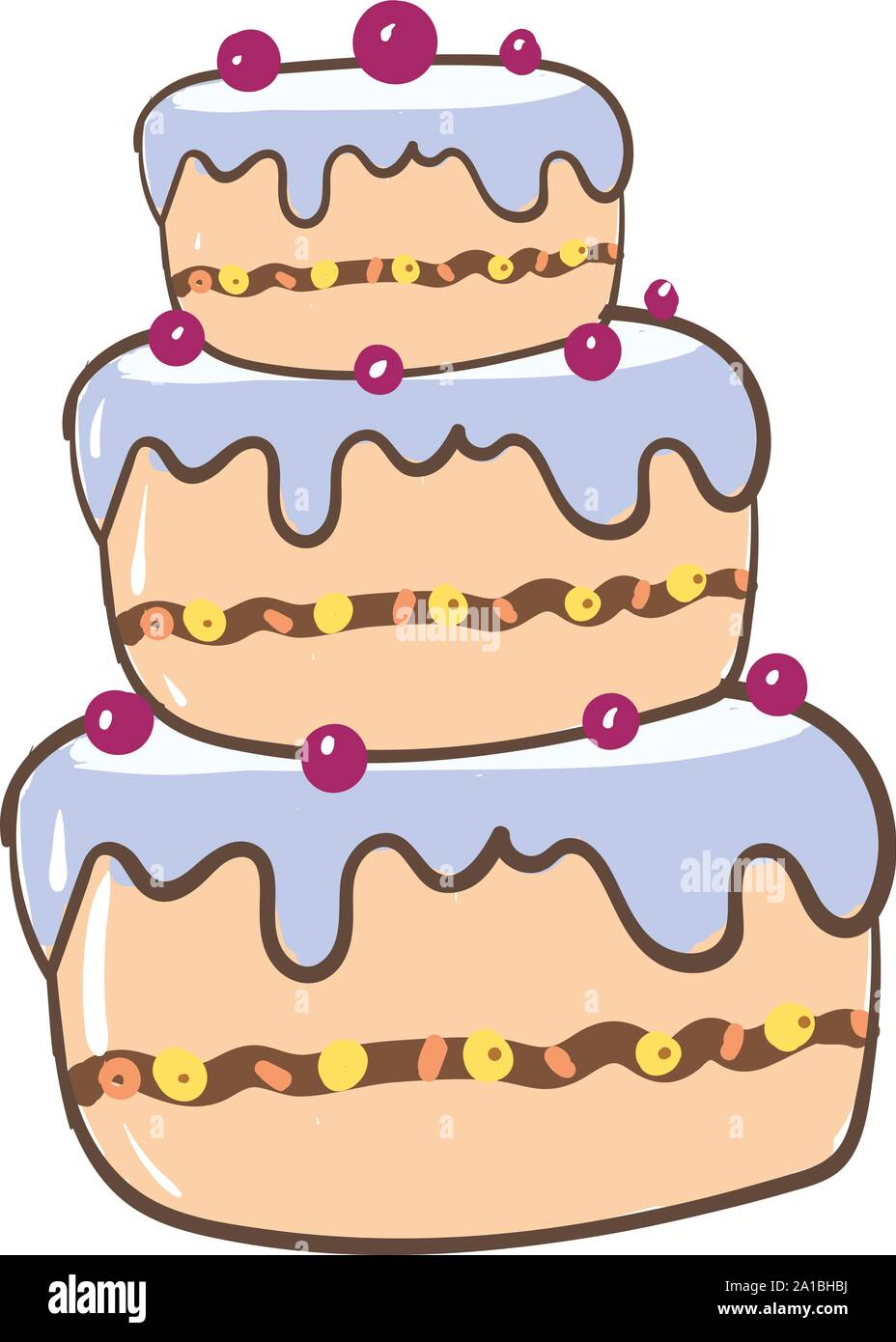 Big cake, illustration, vector on white background Stock Vector Image